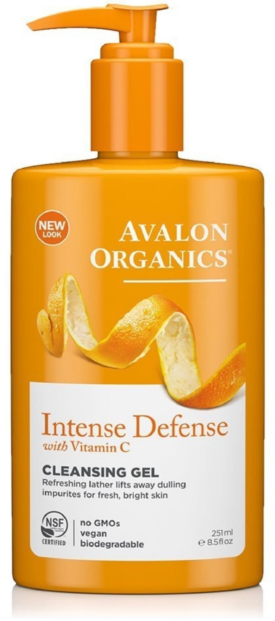 Avalon Organics Intense Defense with Vitamin C Cleansing Gel 8.50 oz (Pack of 2) 2 Pack - EcoTools Pure Complexion Facial Sponge, Deep Cleansing 1 ea